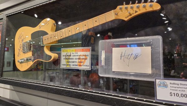 Framed Rolling Stones Autographed Guitar W/ JSA Letter