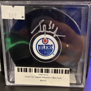 Grant Fuhr Signed Edmonton Oilers Puck