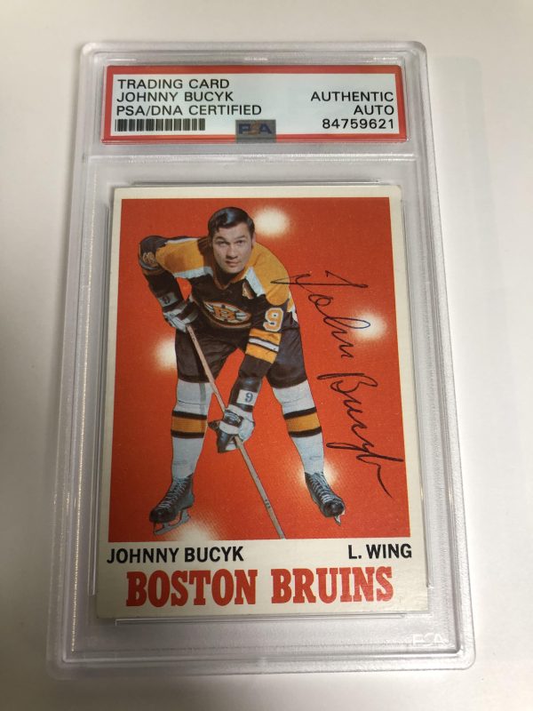 Johnny Bucyk 70-71 OPC Bruins PSA Auto