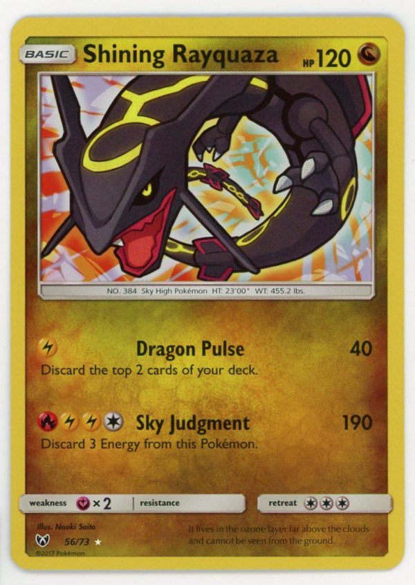 Pokemon Shining Rayquaza 56/73 Shining Legends Holo NM/MINT | Icons and ...