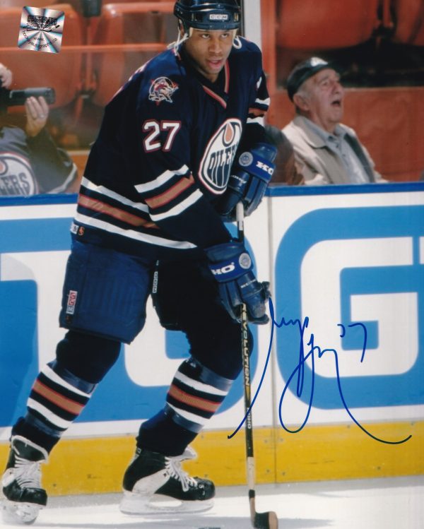 Georges Laraque Autographed Edmonton Oilers 8x10 Photo w/COA