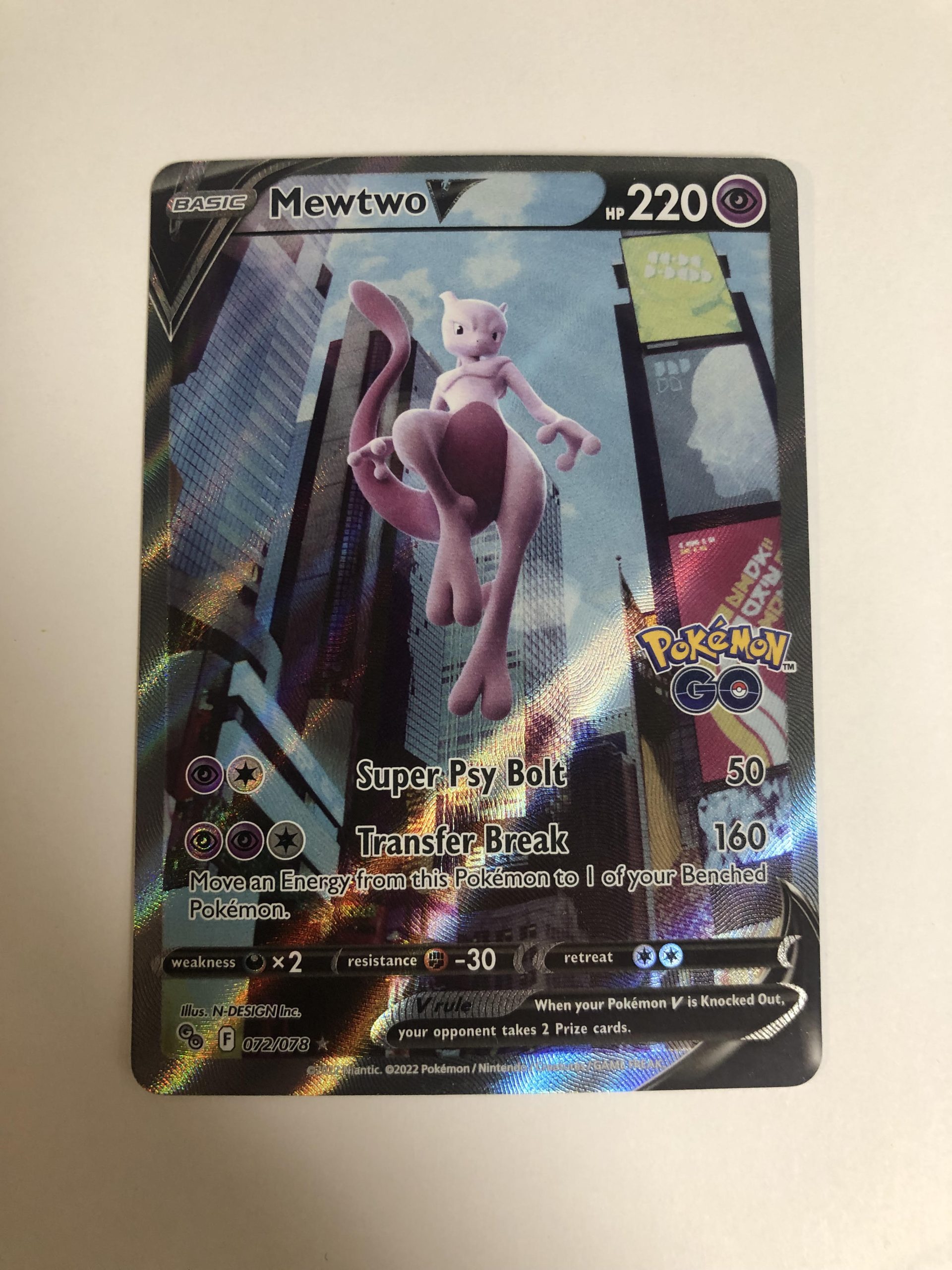 Pokemon Mewtwo V 072/078 Alt Art Ultra Rare Icons and Heroes