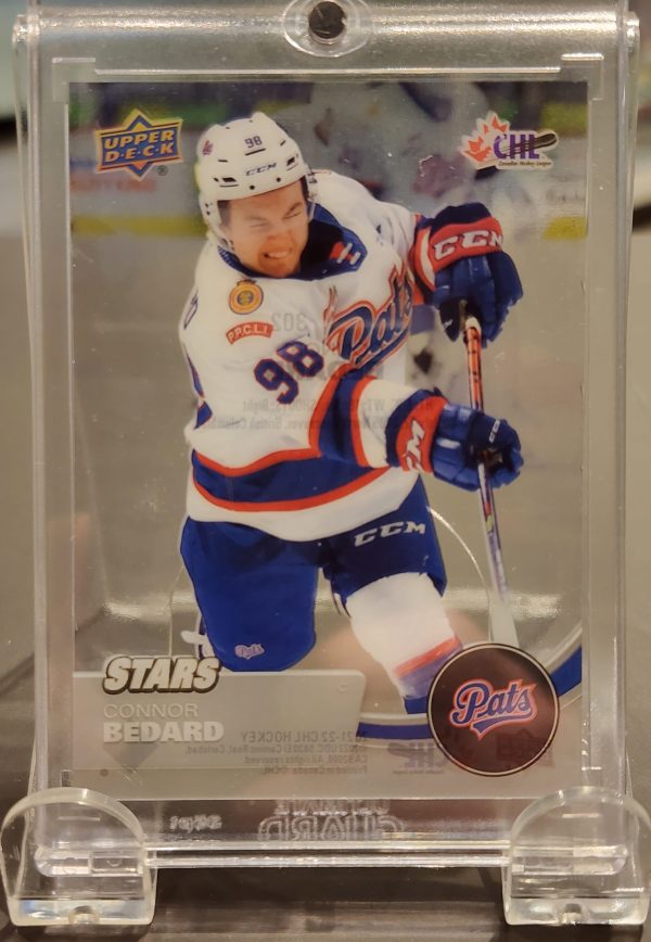 2021-22 Connor Bedard UD CHL Clear Cut Acetate Stars RC #302