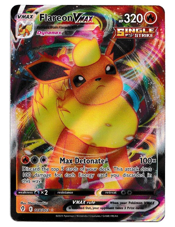 Pokemon Tcg Flareon Vmax 018 203 Ultra Rare 