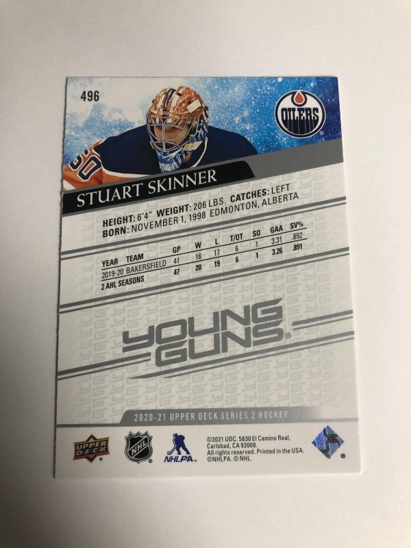 Stuart Skinner 2020-21 UD Series 2 Young Guns RC #496