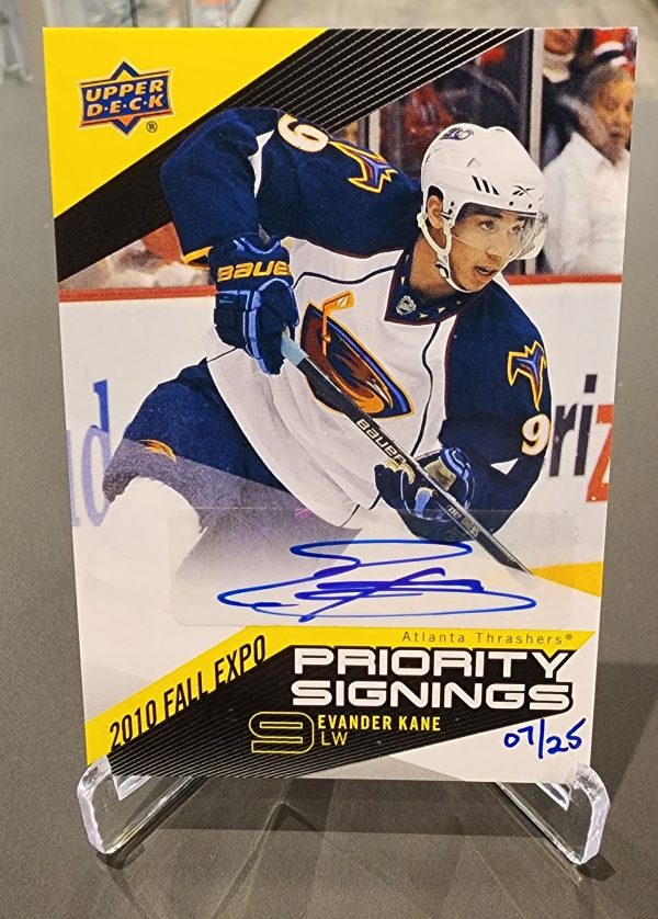 2010 Evander Kane UD Fall Expo Priority Signings Auto Card /25 #PS-EK