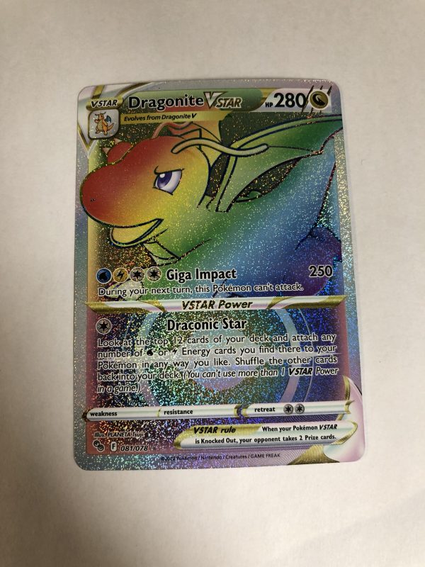 Pokemon Dragonite VSTAR Rainbow Full Art 081/078 Pokemon GO