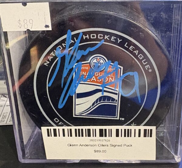 Glenn Anderson Oilers Signed Puck
