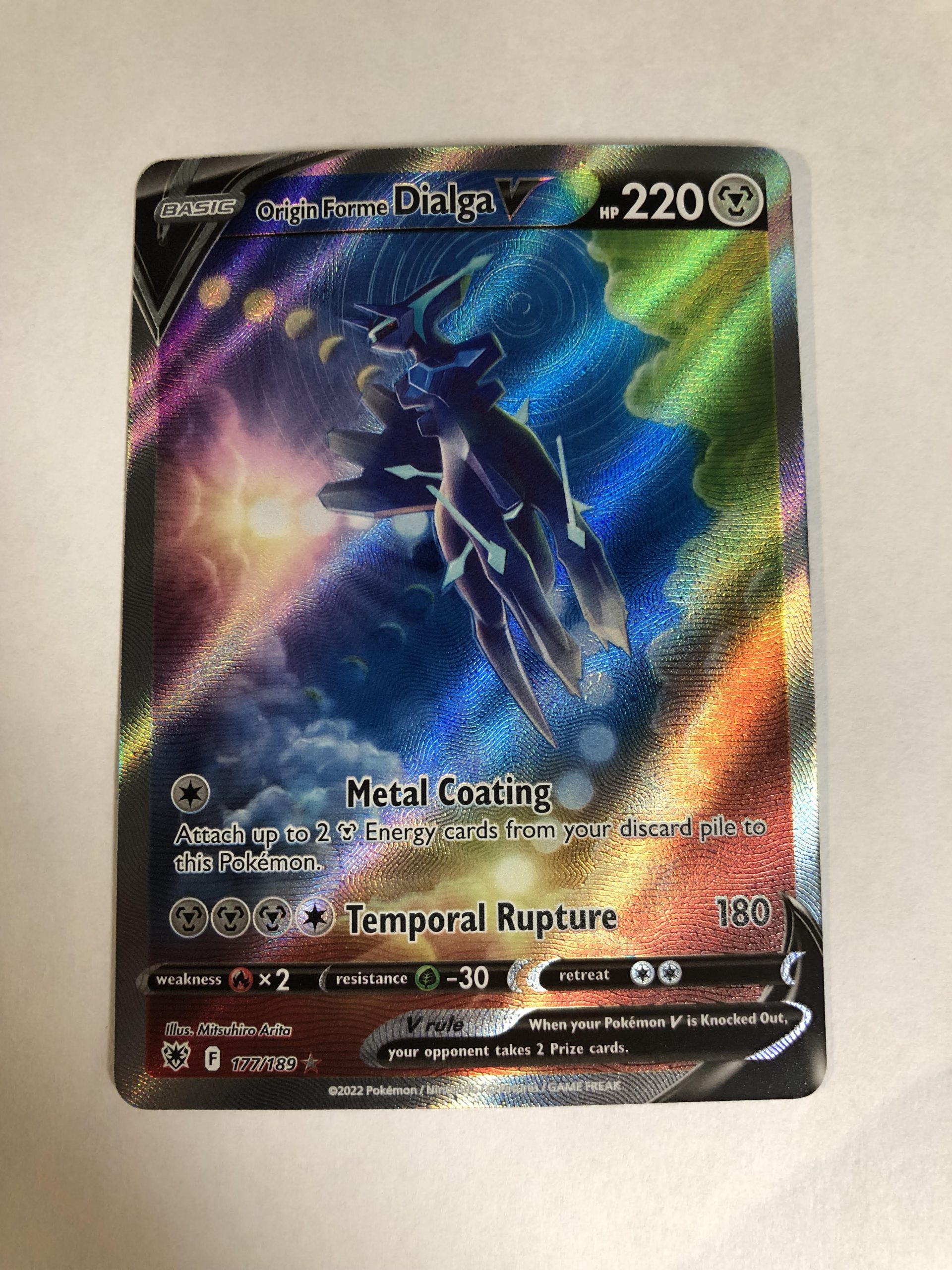 Pokemon Origin Forme Dialga V Alt Art 177/189 Astral Radiance Icons