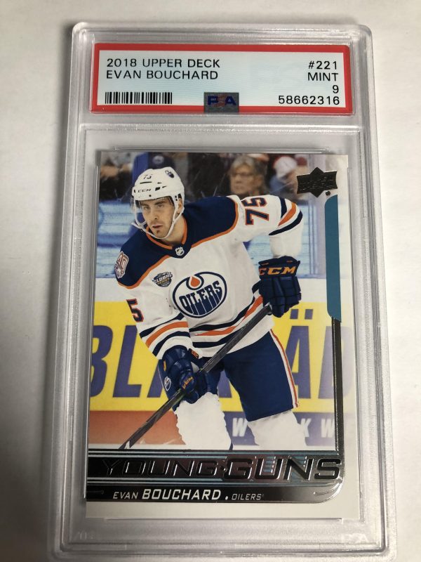 Evan Bouchard 2018-19 UD Young Guns RC #221 PSA 9 MINT