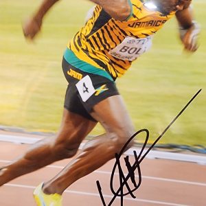 Usain Bolt Autographed Jamaica Track & Field 8x10 w/JSA COA