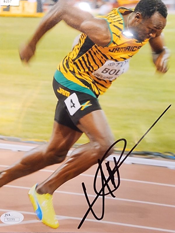 Usain Bolt Autographed Jamaica Track & Field 8x10 w/JSA COA