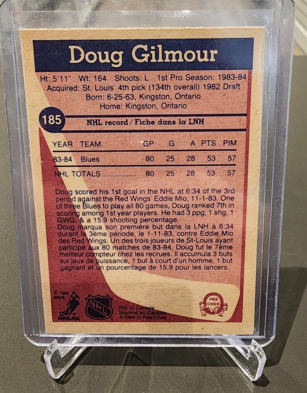 Doug Gilmour 1984-85 OPC Rookie Card #185