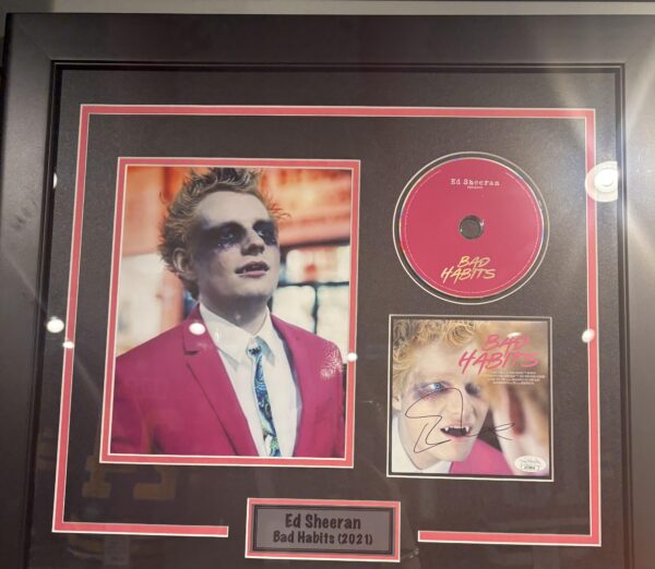 Framed Ed Sheeran Autographed CD + Cover w/JSA COA