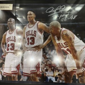 Dennis Rodman signed "3-Peat 96-98" 16x20 Photo w/ Beckett COA