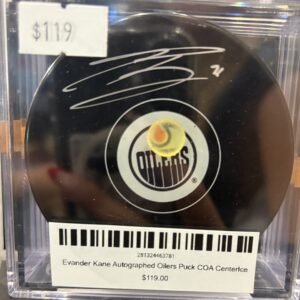 Evander Kane Autographed Oilers Puck COA CenterIce