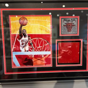 Michael Jordan Game Used Floor Piece Framed W/COA