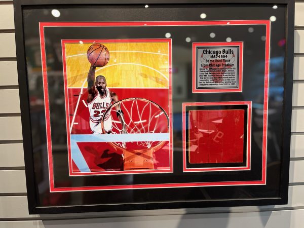 Michael Jordan Game Used Floor Piece Framed W/COA