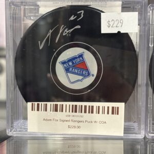 Adam Fox Signed Rangers Puck W/ COA