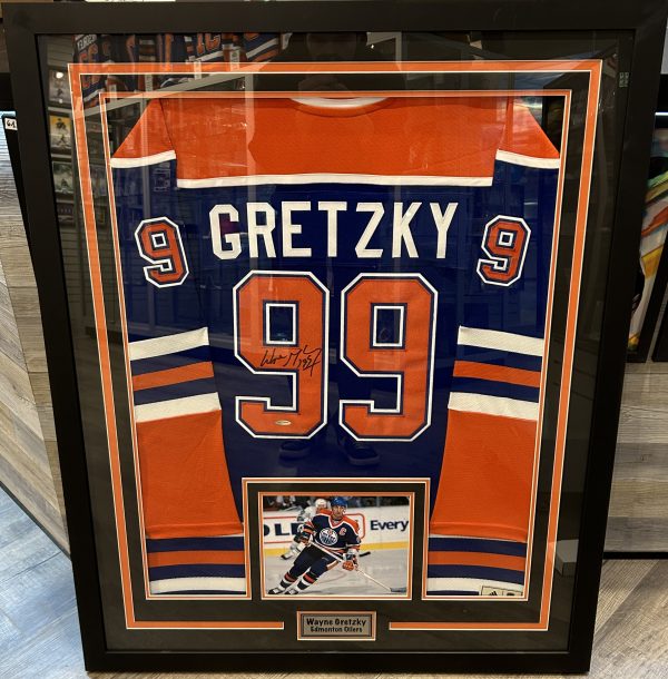 Wayne Gretzky Signed Oilers Jersey Framed W/ Upper Deck COA