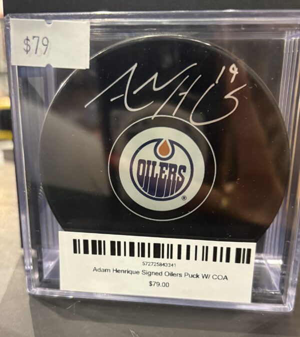 Adam Henrique Signed Oilers Puck W/ COA