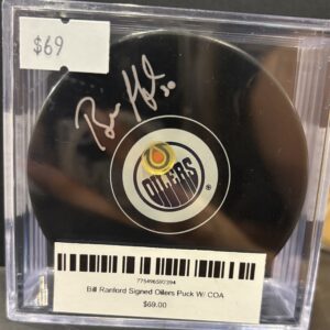 Bill Ranford Signed Oilers Puck W/ COA