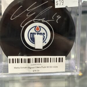 Mattias Ekholm Signed Oilers Puck W/ COA