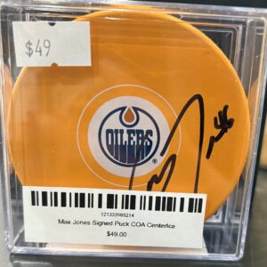 Max Jones Signed Puck COA CenterIce