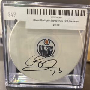 Olivier Rodrigue Signed Puck COA CenterIce
