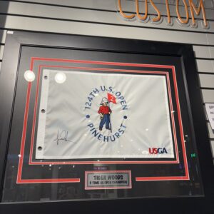 Tiger Woods Signed 124th US Open Flag Framed