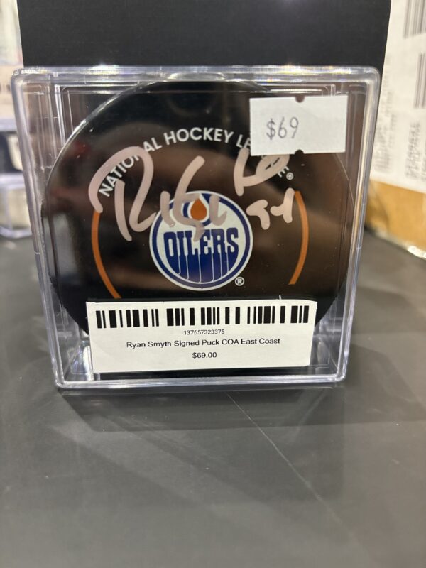 Ryan Smyth Signed Puck COA East Coast