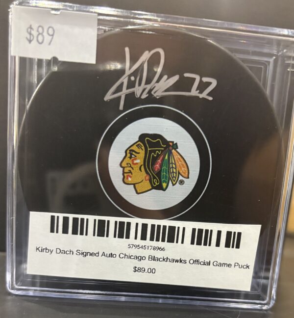 Kirby Dach Signed Auto Chicago Blackhawks Official Game Puck