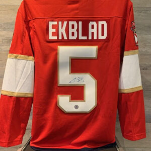 Aaron Ekblad Signed Jersey - Red - COA AJ