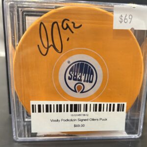 Vasily Podkolzin Signed Oilers Puck