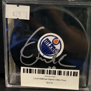 Louie DeBrusk Signed Oilers Puck