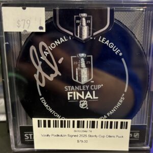 Vasily Podkolzin Signed 2025 Stanly Cup Oilers Puck