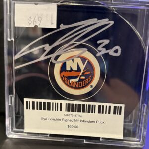 Ilya Sorokin Signed NY Islanders Puck