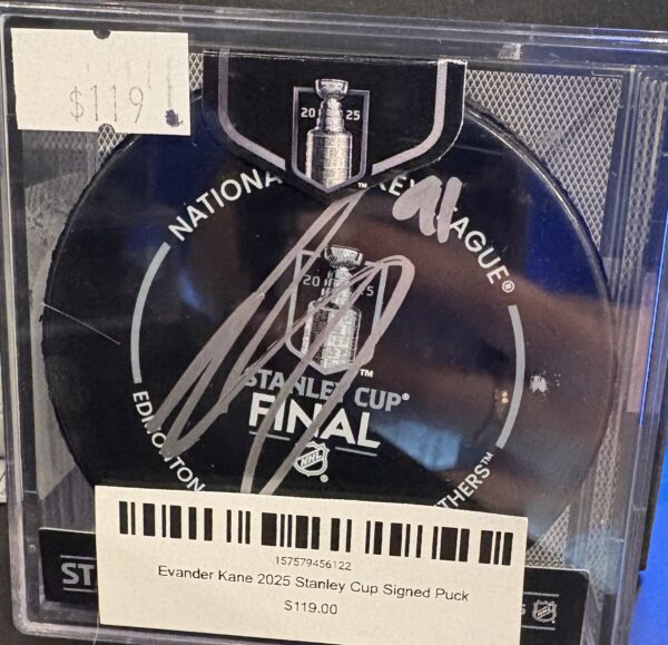 Evander Kane 2025 Stanley Cup Signed Puck