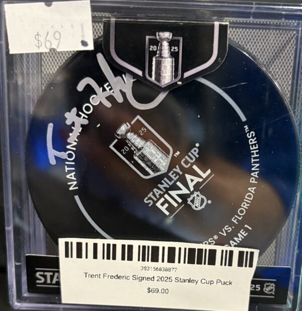 Trent Frederic Signed 2025 Stanley Cup Puck