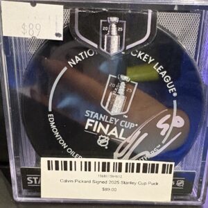 Calvin Pickard Signed 2025 Stanley Cup Puck