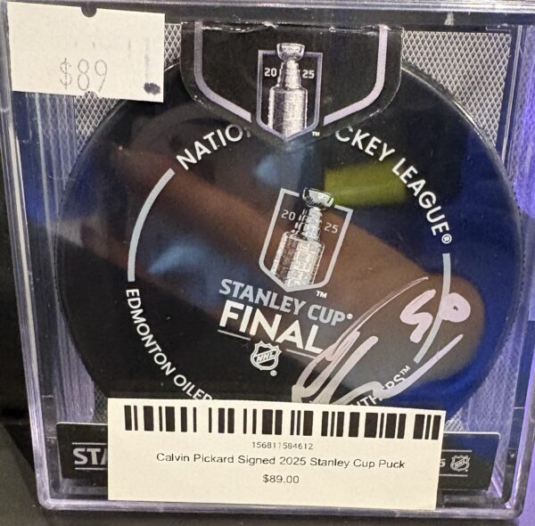 Calvin Pickard Signed 2025 Stanley Cup Puck