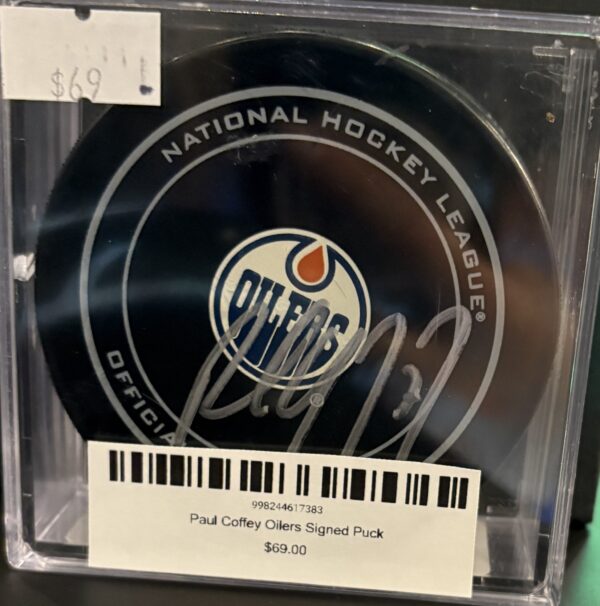 Paul Coffey Oilers Signed Puck