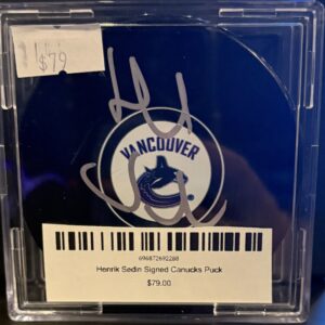 Henrik Sedin Signed Canucks Puck
