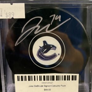 Jake DeBrusk Signed Canucks Puck