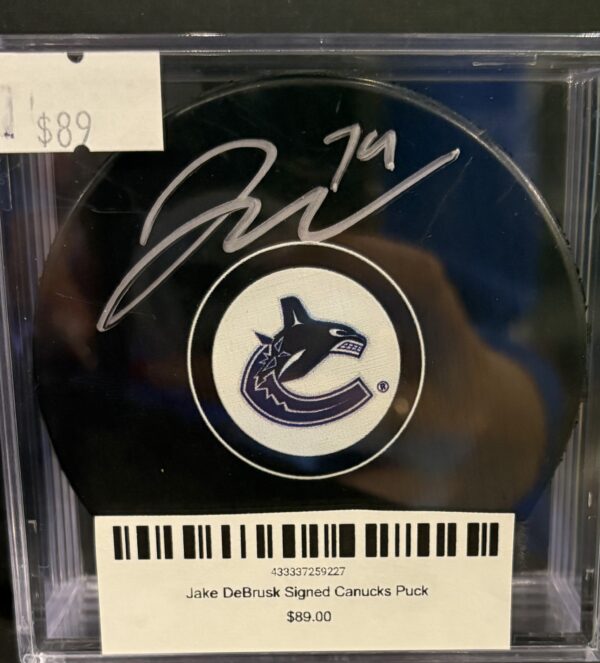 Jake DeBrusk Signed Canucks Puck