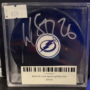 Martin St. Louis Signed Lightning Puck