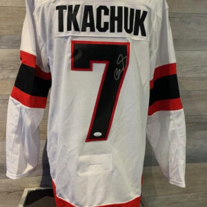 Brady Tkachuk Signed Jersey - White - COA JSA