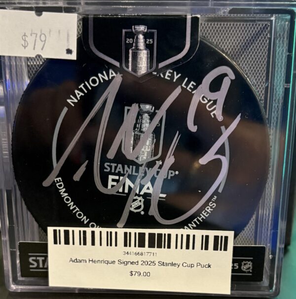 Adam Henrique Signed 2025 Stanley Cup Puck