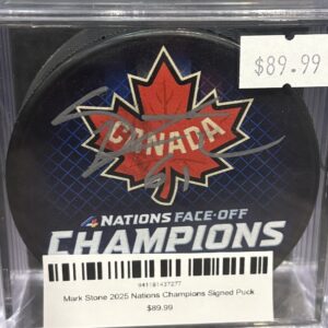 Mark Stone 2025 Nations Champions Signed Puck