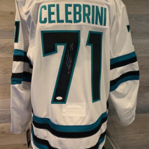 Macklin Celebrini Signed San Jose Sharks Jersey (White) w/COA JSA